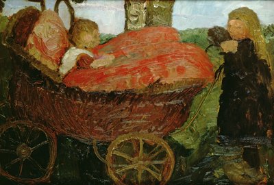Little Girl Pushing a Pram by Paula Modersohn Becker